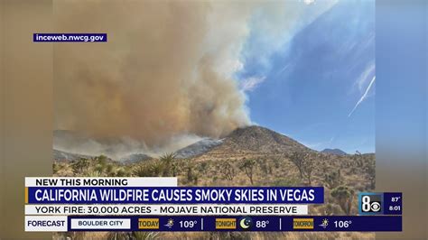 California wildfire causing smoky skies for Las Vegas 